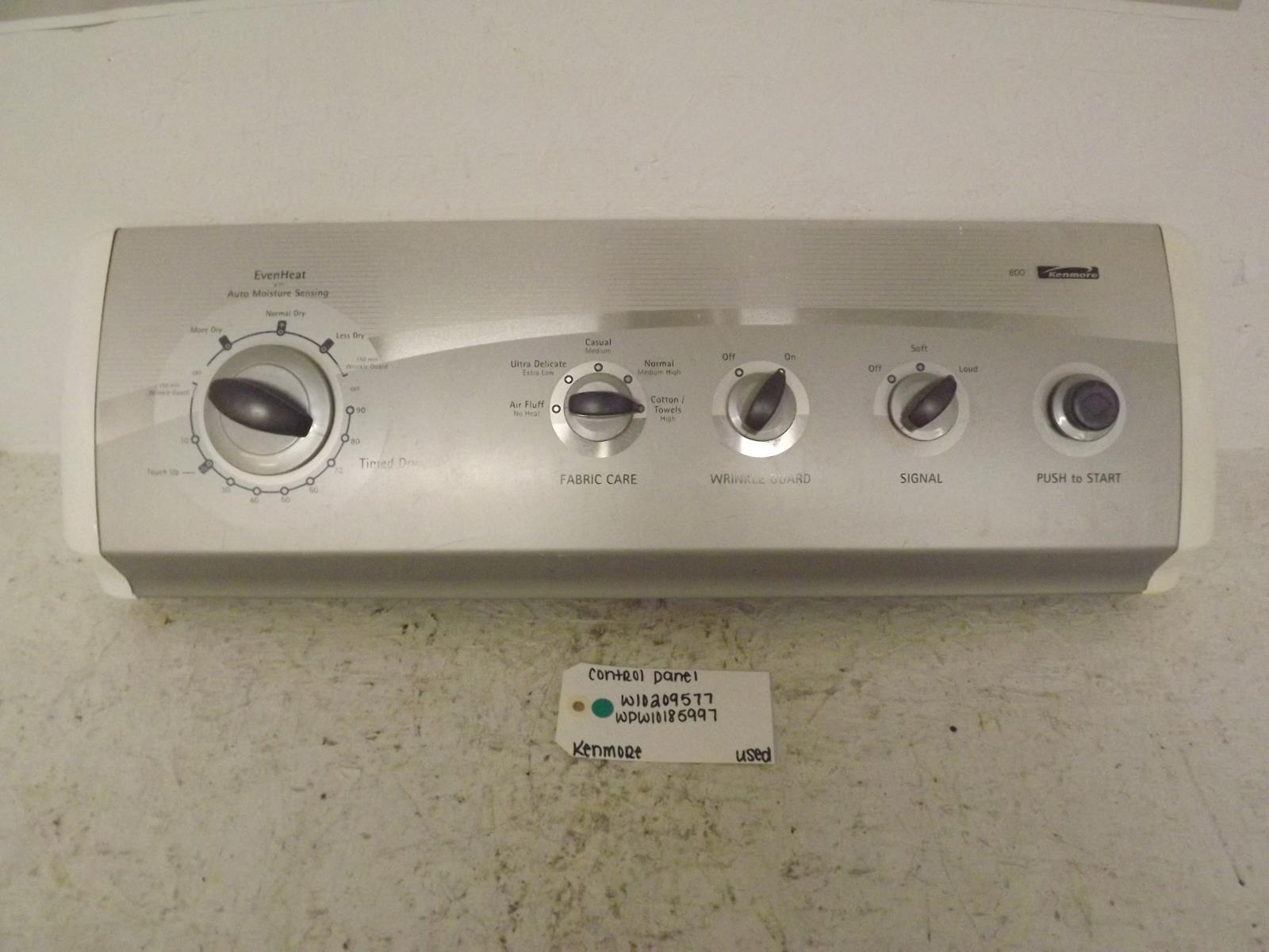 Kenmore Dryer W10209577 WPW10185997 Control Panel Used Kenmore Dryer W10209577 WPW10185997 Control Panel Used